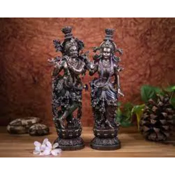 Beautiful Cold Cast Bronze Statues Radha Krishna 